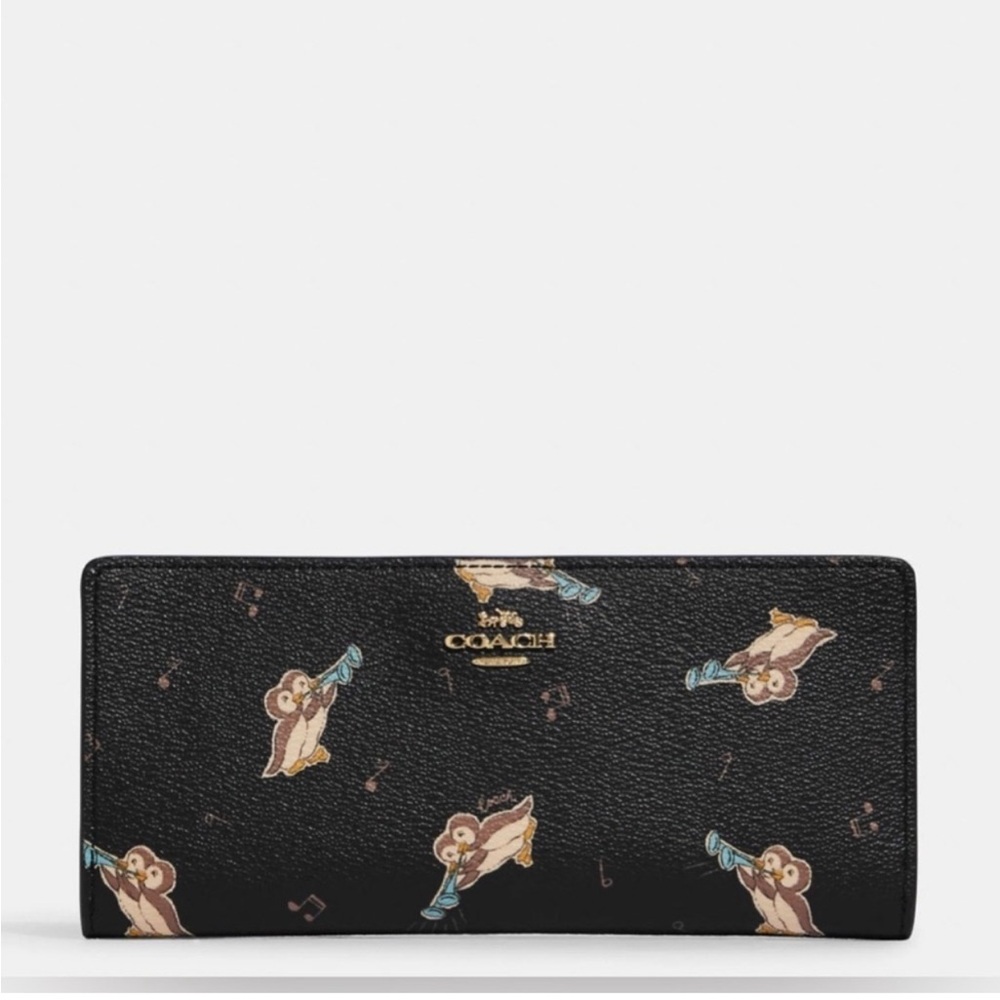 Coach Black Wallet with Owl and Music Note Print - Picture 3 of 12